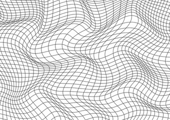 Black wavy lines pattern on white background