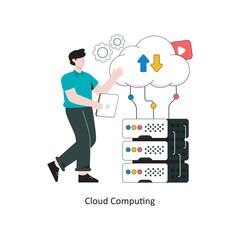 Cloud computing Flat Style Design Vector illustration. Stock illustration