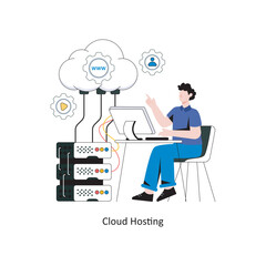 Fototapeta na wymiar Cloud hosting Flat Style Design Vector illustration. Stock illustration