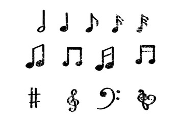 Set of music note doodle