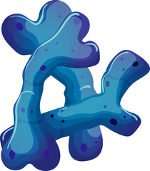 bacteria virus cartoon. bacterium cell, germ disease, microbe biology bacteria virus vector illustration