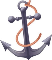 anchor ship cartoon. sea rope, nautical old boat, marine navy anchor ship vector illustration © PikePicture