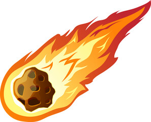 comet meteor cartoon. pace star, galaxy meteorite, asteroid light comet meteor vector illustration © PikePicture
