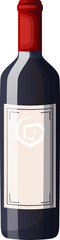 wine bottle cartoon. glass drink, red grape, alcoohol old menu, wineryy wine bottle vector illustration