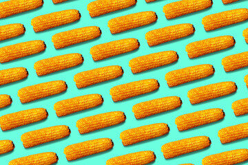 Corn Cob or Maize Texture and Pattern. Bio-based material, Bio products, Livestock Food Concept, Background Image and Banner. 