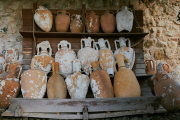 ancient amphorae for storing oils and wine