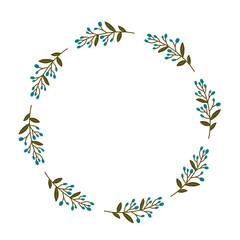 Floral boho wreath, design elements for invitations, greeting cards, posters. Hand drawing illustration