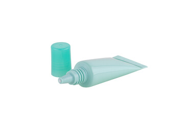 Blank cosmetic tube isolated on white background