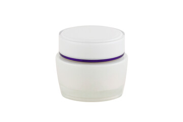 White cream jar isolated on white background