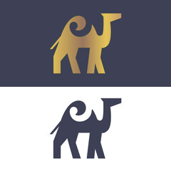 Camel logo, full-length with pattern elements, stylish solution