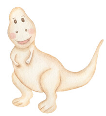 Watercolor Baby Dinosaurs illustration, cute animals clipart for nursery and baby shower