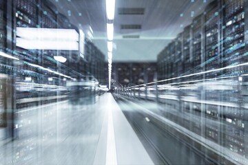 Modern big city with communication digital network