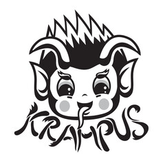 Cute cartoon style illustration of Krampus