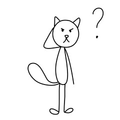 Stick Figure Cat pictogram Vector 