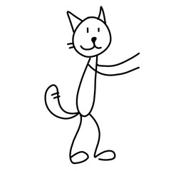 Stick Figure Cat pictogram Vector 