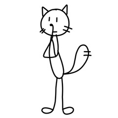 Stick Figure Cat pictogram Vector 