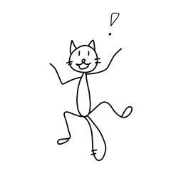 Stick Figure Cat pictogram Vector 