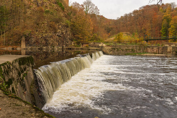 Wehr an der Burg Kriebstein in Sachsen, Deutschland