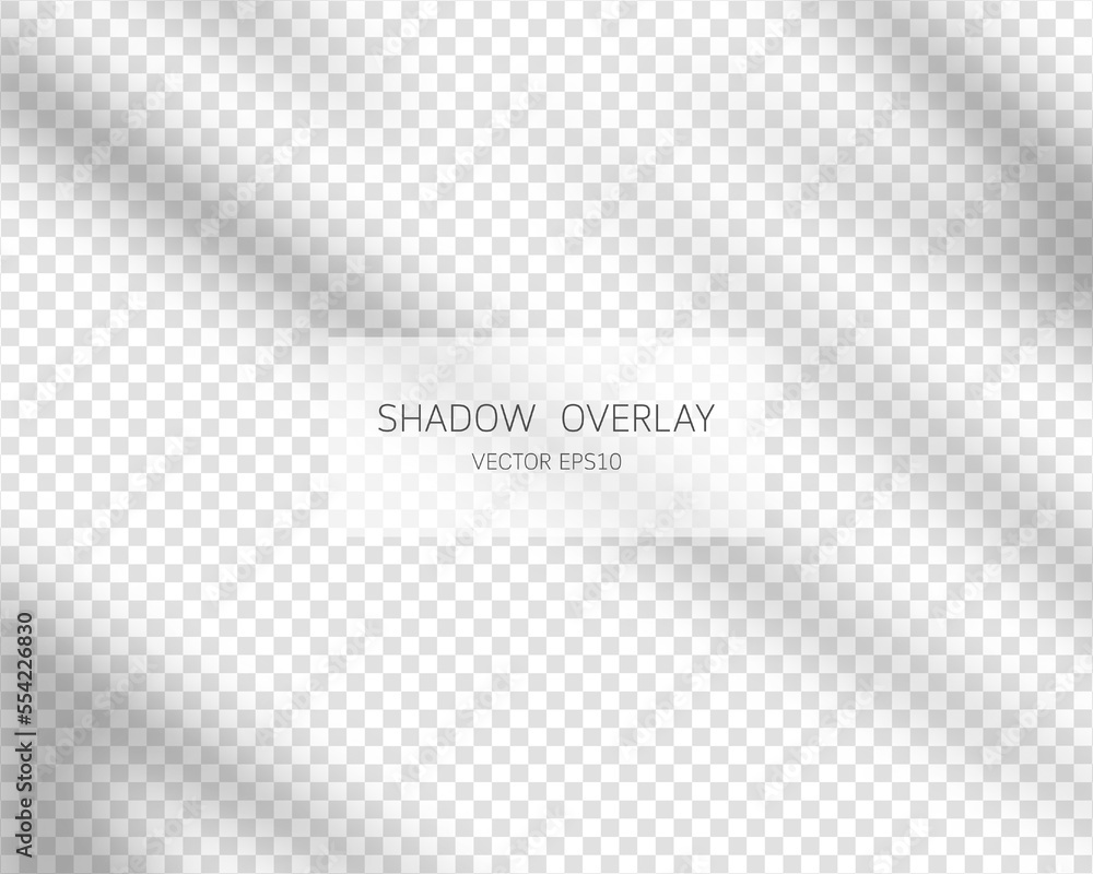 Poster shadow overlay effect. natural shadows from window isolated on transparent background. vector illust