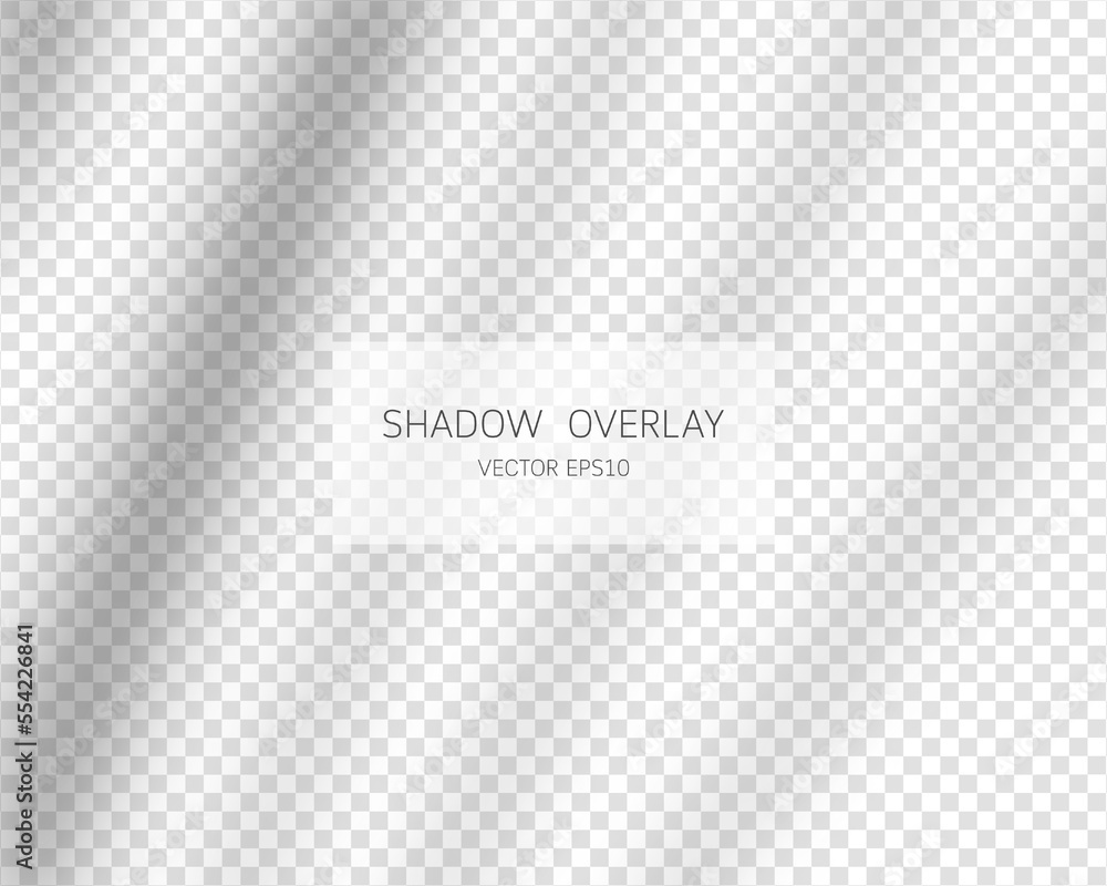 Poster shadow overlay effect. natural shadows from window isolated on transparent background. vector illust