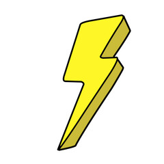 symbol of energy, danger and power. Thunderbolt electric emblem