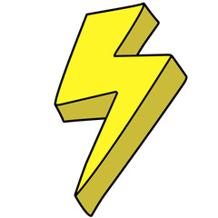 symbol of energy, danger and power. Thunderbolt electric emblem