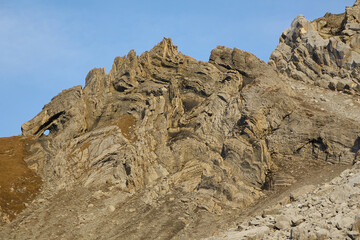 Gesteinsfaltung an der Fallenbacher Spitze (2723m).