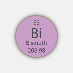 Bismuth symbol. Chemical element of the periodic table. Vector illustration.