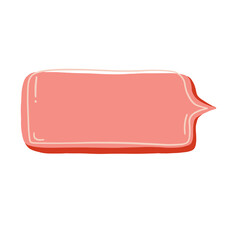 illustration of a pink speech bubble. Cartoon style.