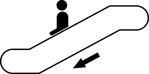 Escalator moving up silhouette icon. Elevator signs and symbols.