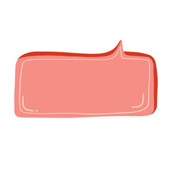 Pink speech bubble illustration. Cartoon style.