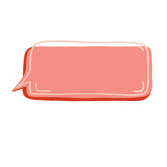 illustration of a pink speech bubble. Cartoon style.