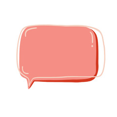 Pink speech bubble illustration. Cartoon style.