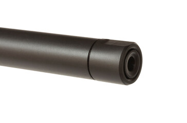 Rifle barrel that is threaded wearing a thread protector