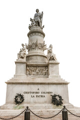 Fototapeta na wymiar Monument to Christopher Columbus isolated, Genoa, Italy