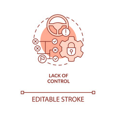 Lack of control terracotta concept icon. Outsourcing disadvantage abstract idea thin line illustration. Mismanagement. Isolated outline drawing. Editable stroke. Arial, Myriad Pro-Bold fonts used