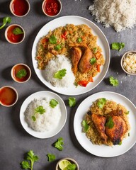 rice with chicken, biryani, food, meat, meal, chicken, dinner, dish, cuisine, plate, lunch, vegetable, delicious, pork, rice, fried, salad, beef, gourmet, thai, sauce, pepper, vegetables, curry