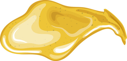 mustard food cartoon. sauce top, view splash, yellow honey, food dijon, seasoning smear, dressing drip mustard food vector illustration