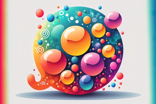 illustration of a social networking post using the bubble symbol. Generative AI