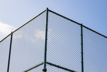 Fototapeta premium Close-up of protective iron netting on the side of the stadium