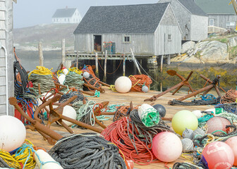 Scenic shot from fishing village Peggy's Cove, Nova Scotia, Canada