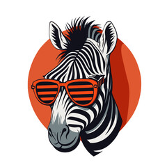 zebra animal character logo mascot in cartoon flat color illustration © Vibrands Studio