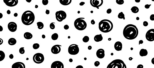 Abstract dots circle hand drawn  pattern banner background template.  