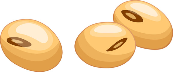 soy soybean cartoon. seed soya, grain, agriculture natural, diet organic, nutrition, protein ingredient, dry beans soy soybean vector illustration