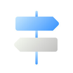 Signposts pointing in different directions flat gradient two-color ui icon. GPS navigation. Simple filled pictogram. GUI, UX design for mobile application. Vector isolated RGB illustration