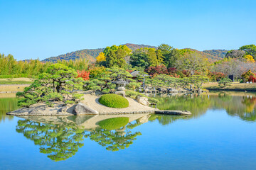 秋の後楽園　岡山県岡山市　Korakuen in autumn. Okayama prefecture, Okayama City.