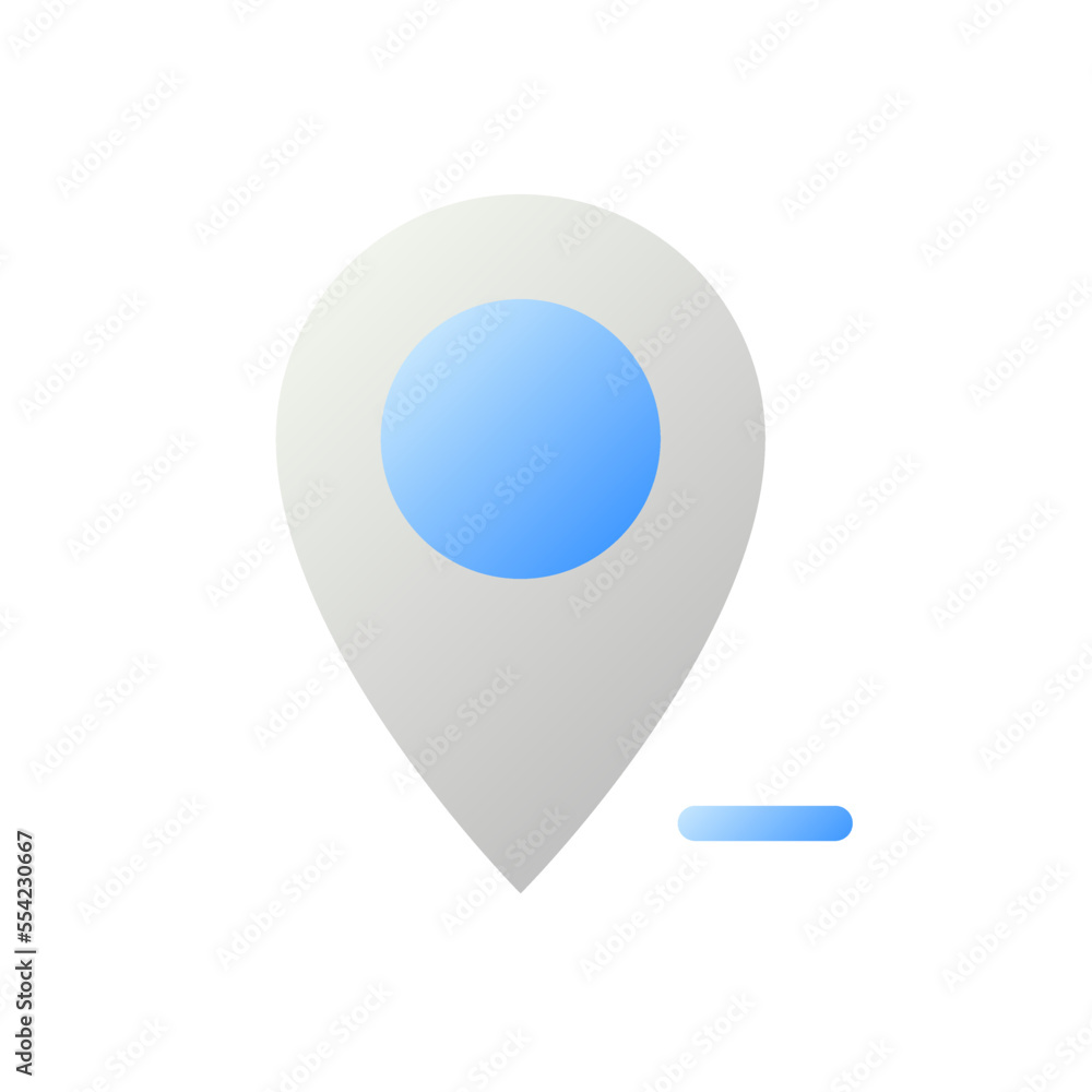 Poster remove pin from map flat gradient two-color ui icon. unpin location. delete gps destination. simple 