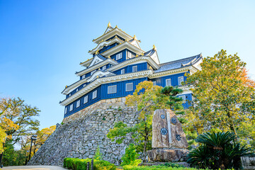 秋の岡山城　岡山県岡山市　Okayama Castle in autumn. Okayama prefecture, Okayama City.