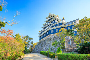 Fototapeta premium 秋の岡山城 岡山県岡山市 Okayama Castle in autumn. Okayama prefecture, Okayama City.