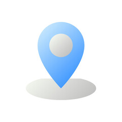 Dropping pin point flat gradient two-color ui icon. Find location on map. GPS navigation. Saving place. Simple filled pictogram. GUI, UX design for mobile application. Vector isolated RGB illustration